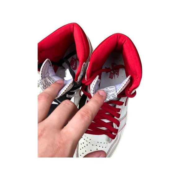 2018 Nike Air Jordan 1 Retro High OG Phantom Gym Red Size 9 - Picture 3 of 16